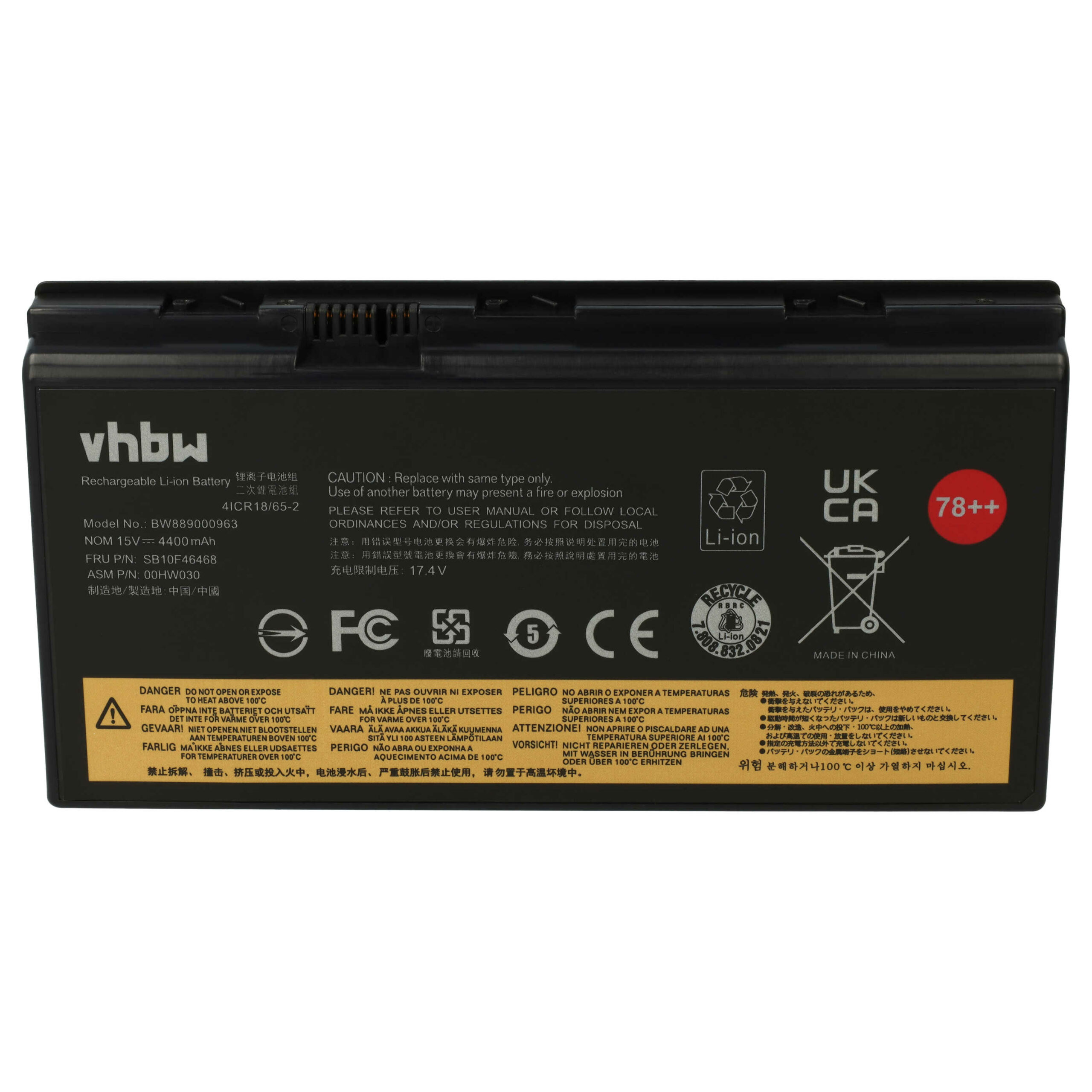 Bateria vhbw para Lenovo ThinkPad P70, P71 4400 mAh 15 V