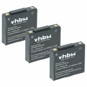 Bateria vhbw para Headset Sem Fios GN Netcom 340 mAh 3.7 V (3 unidades)