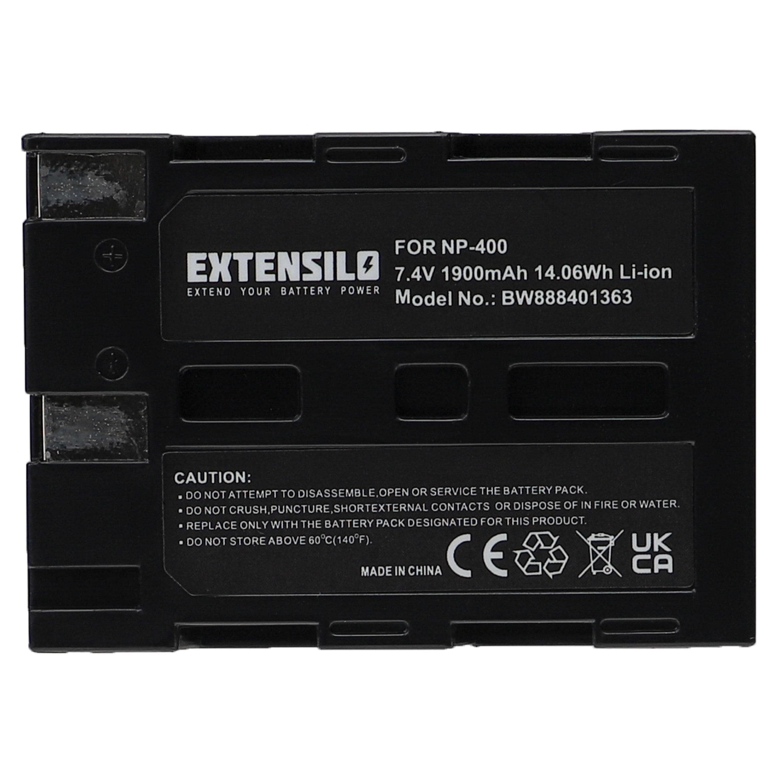 Bateria EXTENSILO para Minolta NP-400 / Pentax D-LI50 - 1900mAh, 7.4V