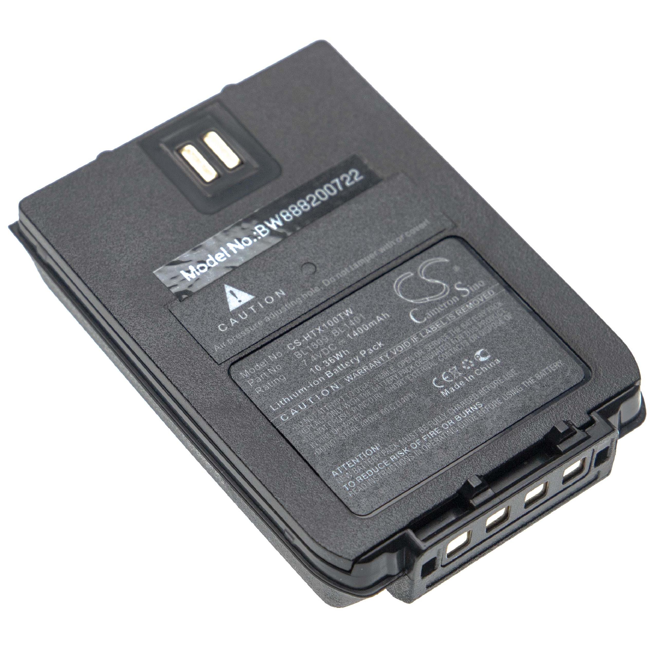 Bateria vhbw para Rádio HYT / Hytera (1400 mAh, 7.4 V, Li-Ion) - Image 2
