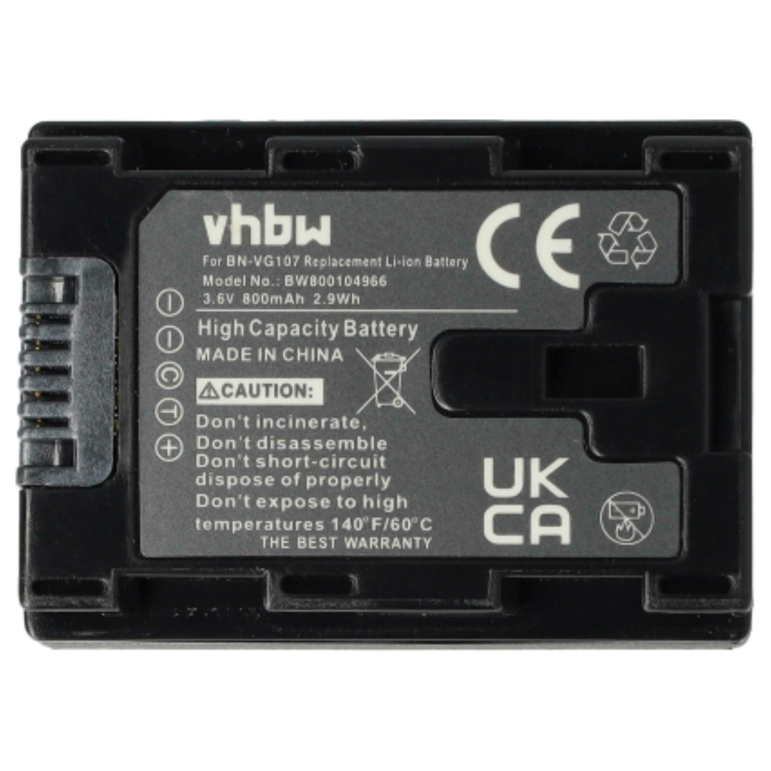 Bateria vhbw 3x para câmara JVC BN-VG107, BN-VG107U 800 mAh 3.6 V Li-Ion - Image 3