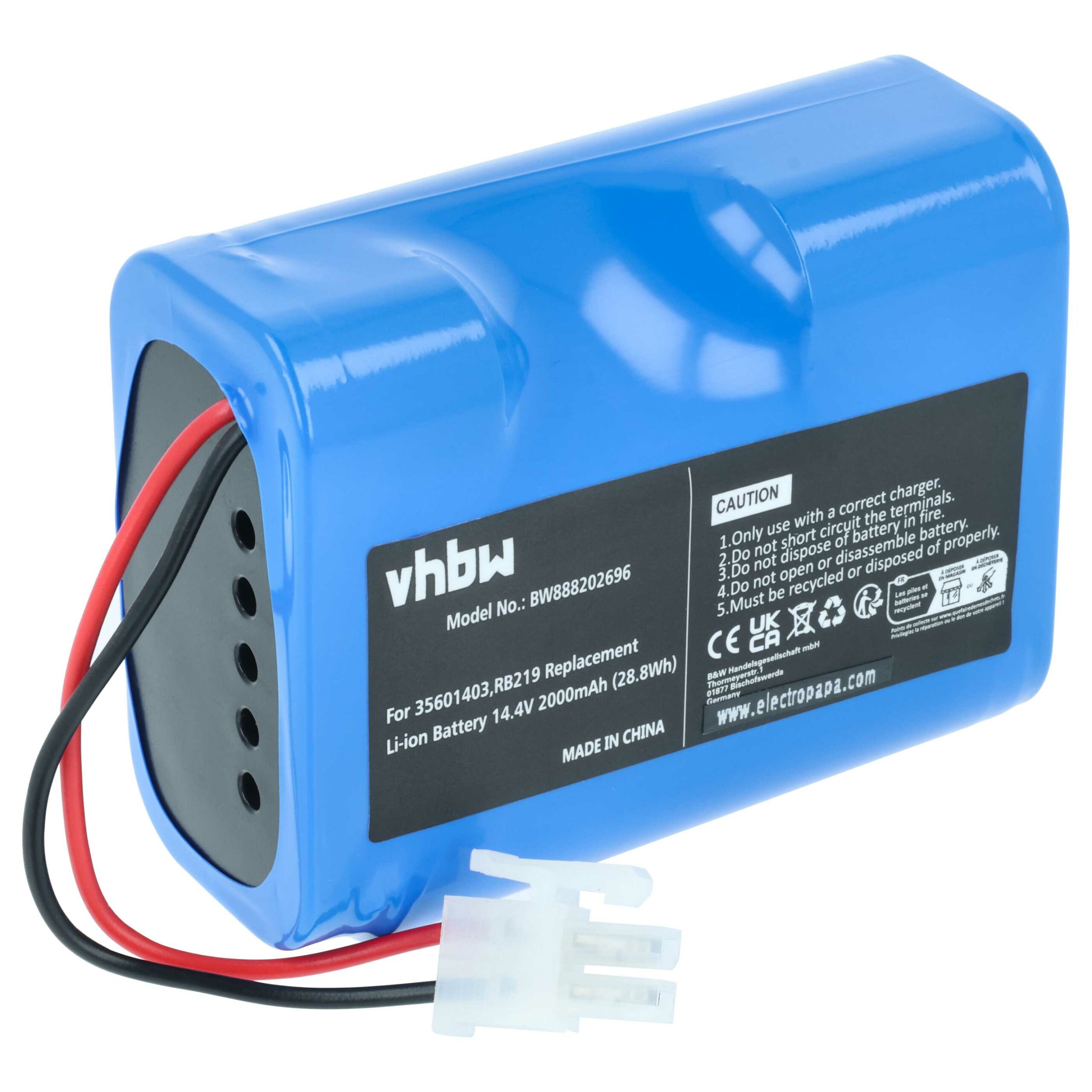 Bateria vhbw para aspirador Hoover RB219, Li-RB226 2000mAh, 14.4V Li-Ion