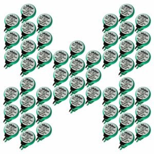 50x Pilhas Botão vhbw 1/V40H 2 Pinos para Modelismo e Lâmpadas Solares - 40 mAh 1.2 V NiMH