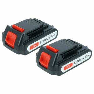 Conjunto de 2 Baterias vhbw para Ferramentas Elétricas Black & Decker / Stanley / Porter Cable - 2000 mAh, 20 V, Li-Ion