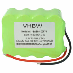 Bateria vhbw NiMH 2500mAh 14.4V para Aspiradores Bosch Move e Shark