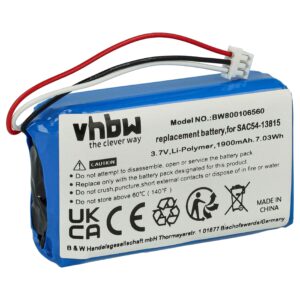 Bateria vhbw compatível com SportDog - SAC54-13815 - 1900 mAh 3.7 V Li-polymer