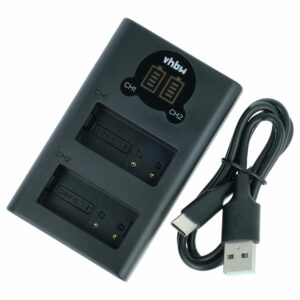 Carregador de Baterias USB-C vhbw para Câmaras Leica e Panasonic (Substitui Panasonic DE-A80)