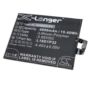 Bateria vhbw para telemóvel Lenovo L16D1P32 4000 mAh 3.85 V Li-polymer