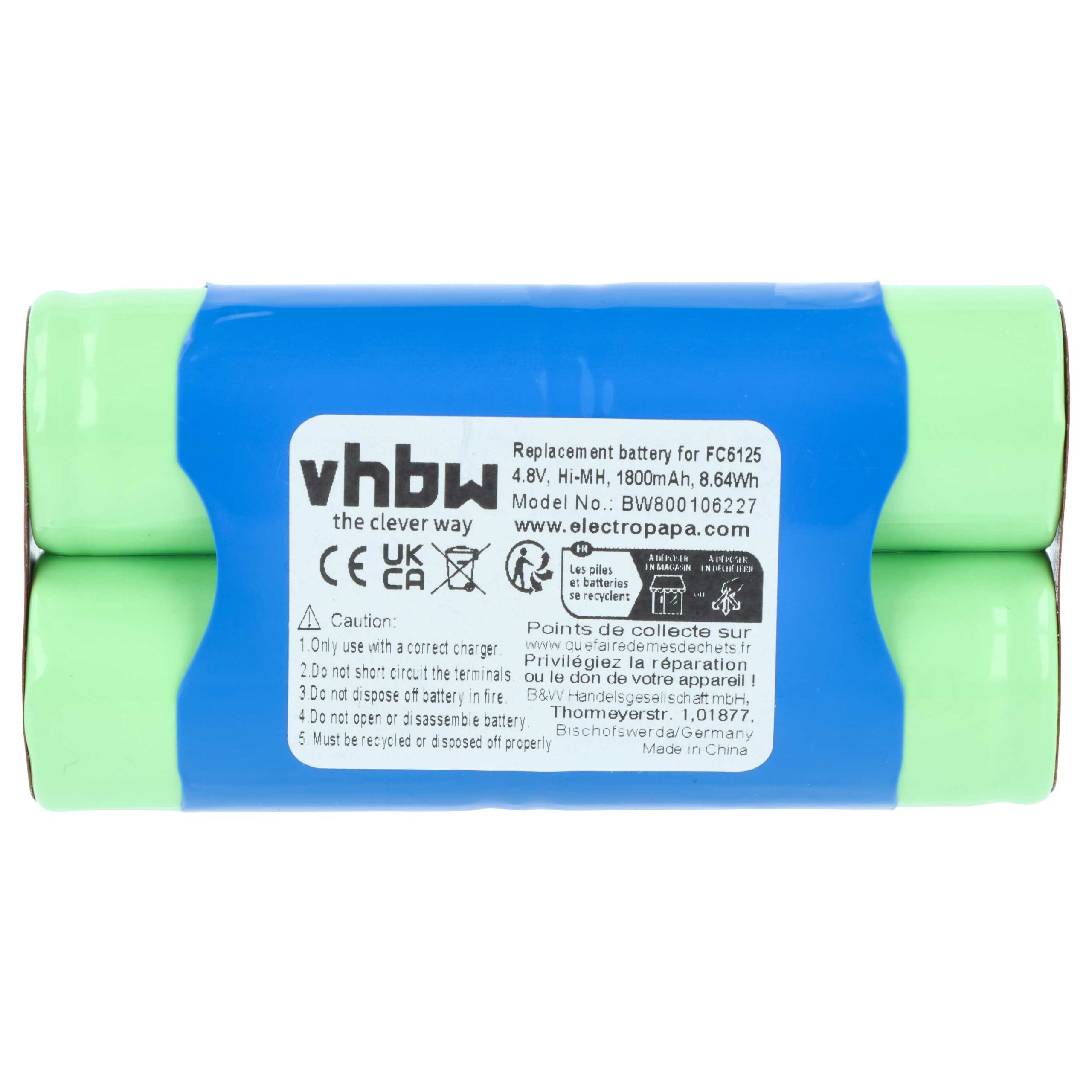 Bateria vhbw para Philips FC6125 1800mAh, 4.8V NiMH - Image 3