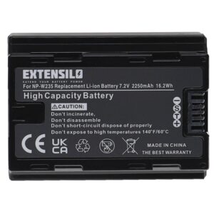 Bateria Extensilo para Fuji Fujifilm NP-W235 - 2250mAh, 7.2V