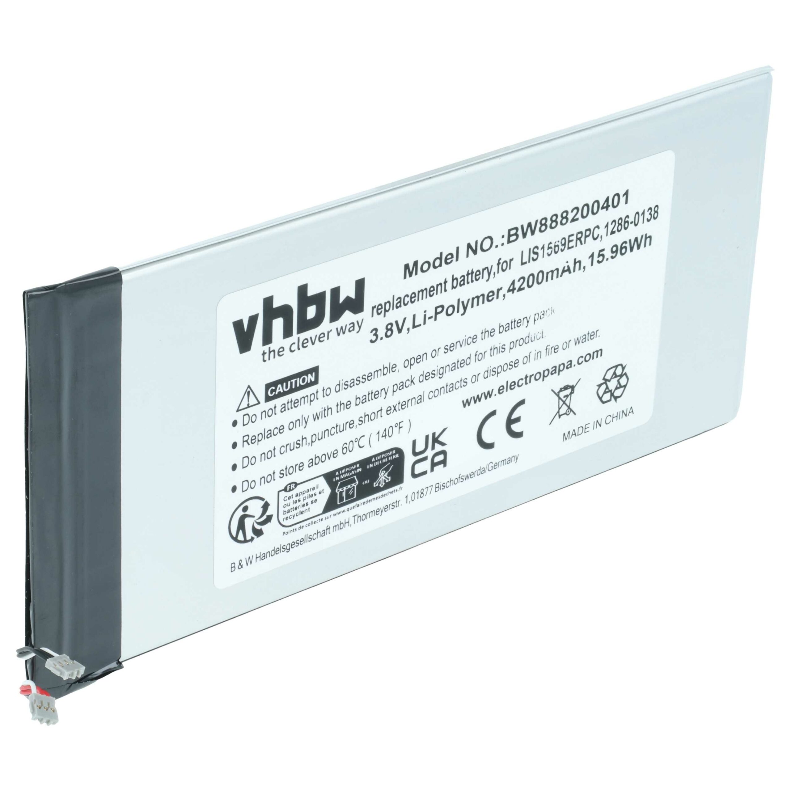 Bateria vhbw para telemóvel / tablet compatível com Sony LIS1569ERPC, 4200 mAh 3.8 V