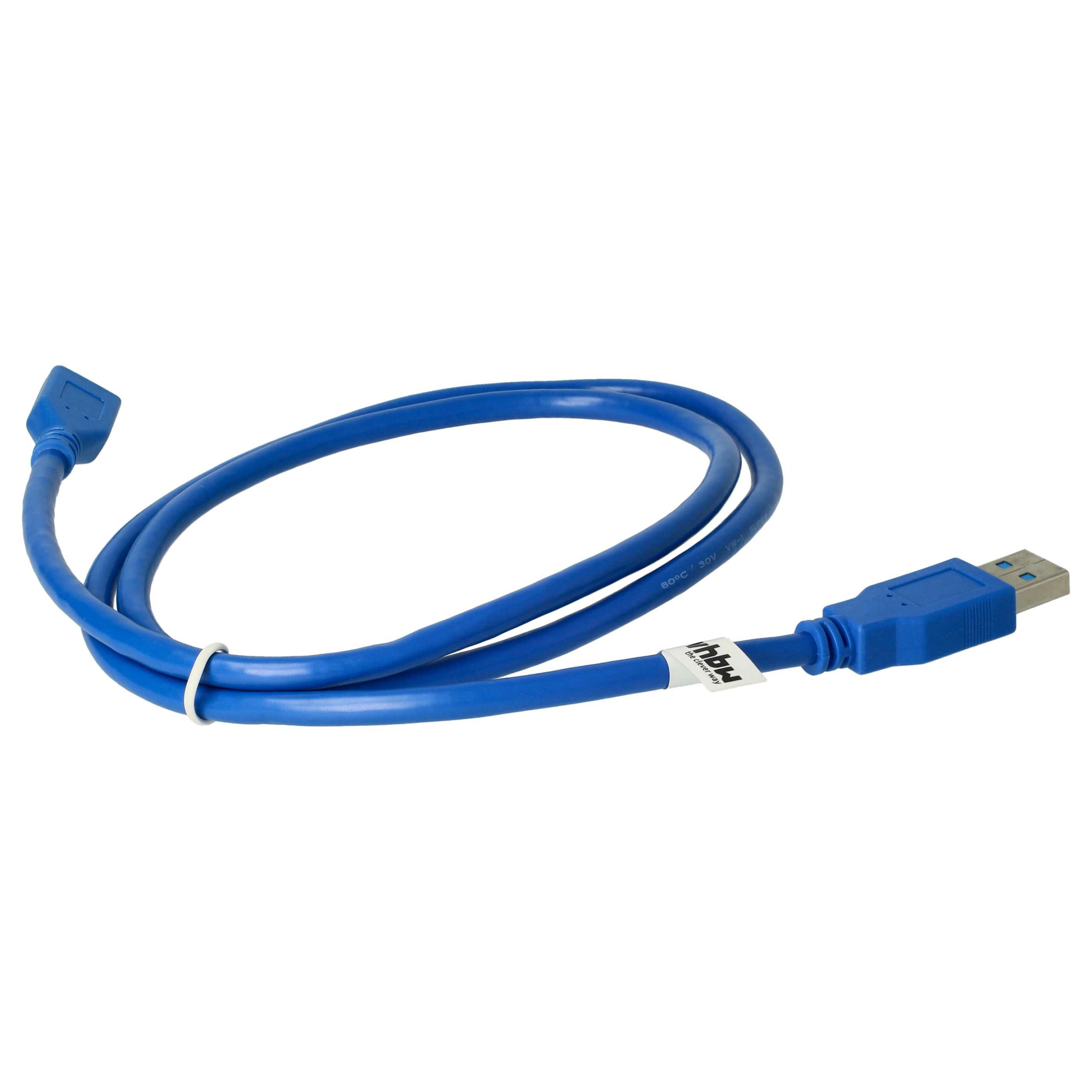 Cabo USB vhbw Micro-USB 3.0 Tipo A para Buffalo HD-AVSU3 - Azul, 1 m - Image 2
