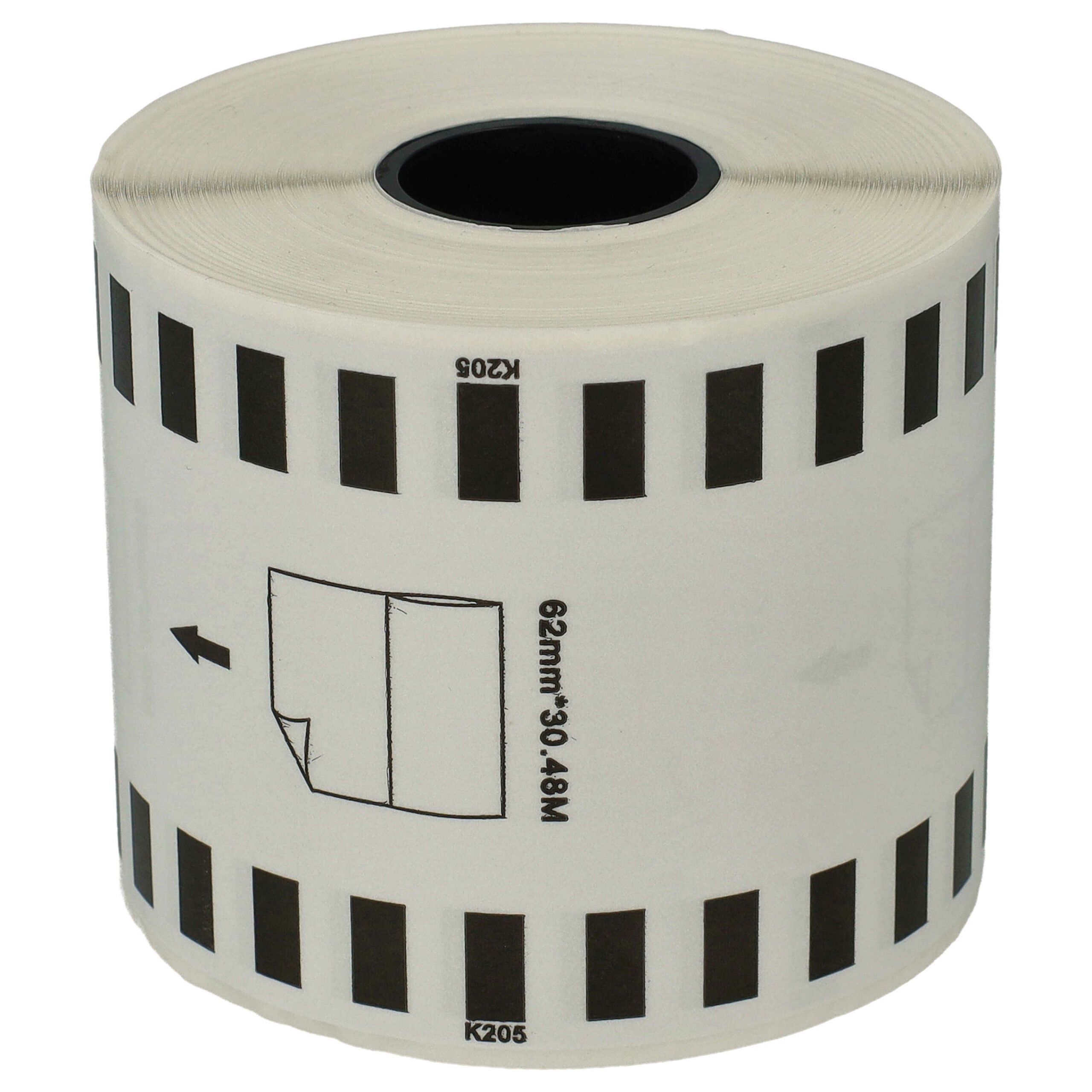 Rolo de Etiquetas vhbw substitui Brother DK-22205 - 62 mm x 30,48 m