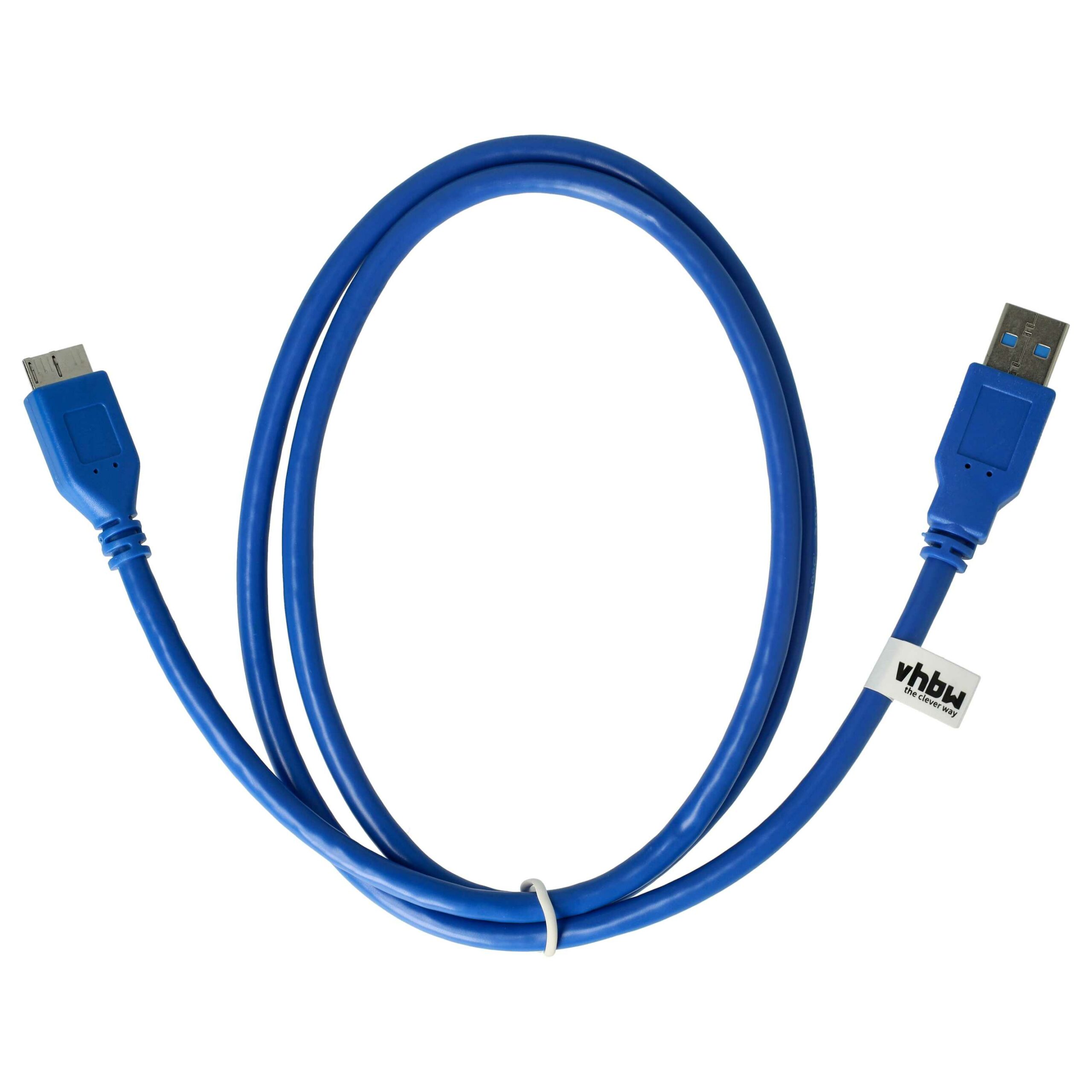 Cabo USB vhbw Micro-USB 3.0 Tipo A para Buffalo HD-AVSU3 - Azul, 1 m - Image 4
