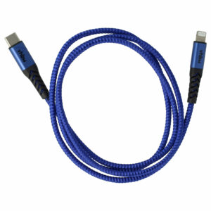 Cabo USB-C para Lightning vhbw - 100cm - Preto e Azul