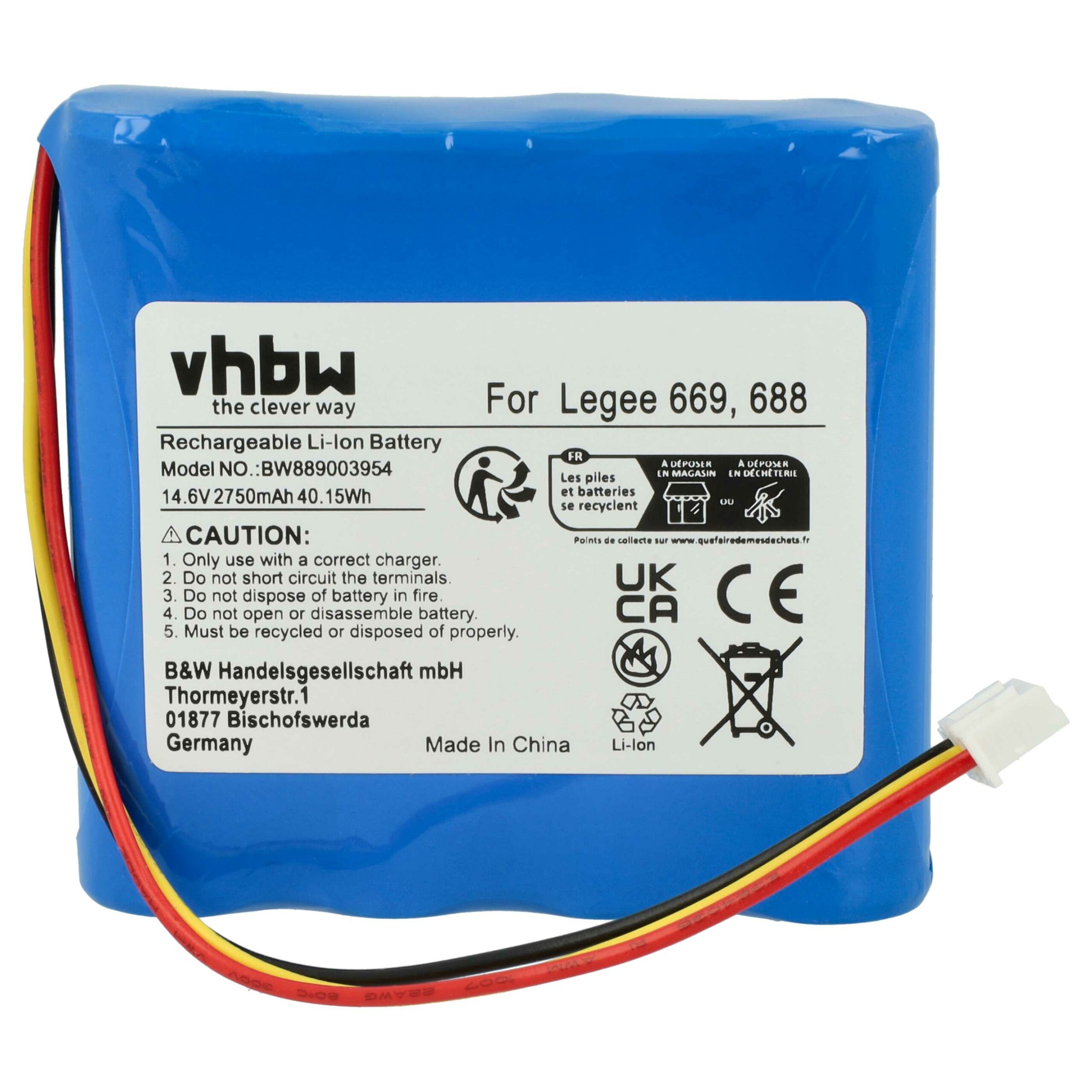 Bateria vhbw para Hobot 2750mAh, 14.6V, Li-Ion - Image 3