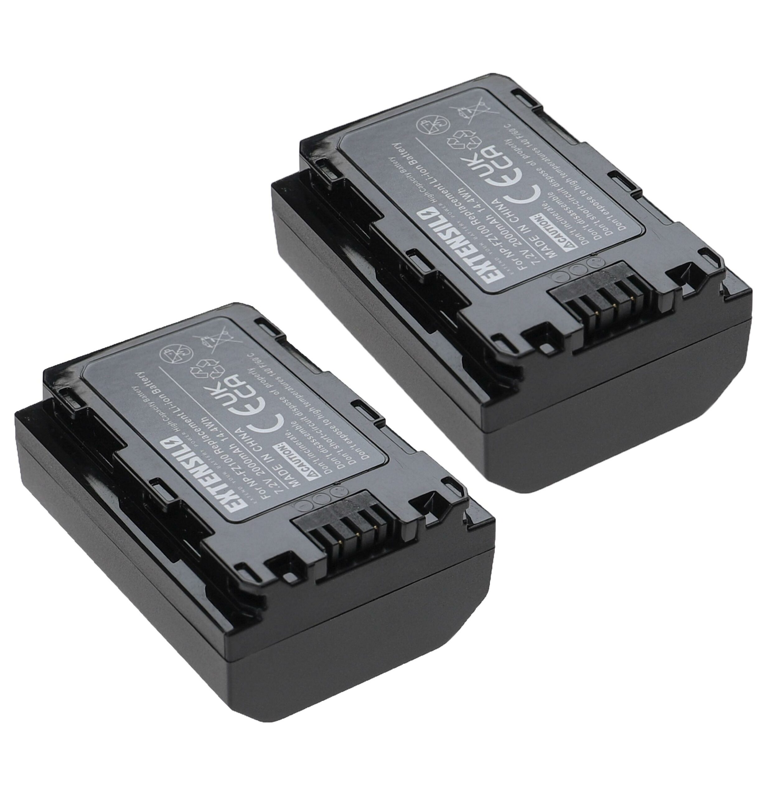 2x Baterias EXTENSILO compatíveis com Sony NP-FZ100 - 2000mAh, 7.2V