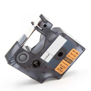 Fita de Etiquetas vhbw Substitui Dymo 18434 - 9 mm Preto sobre Laranja, Vinil