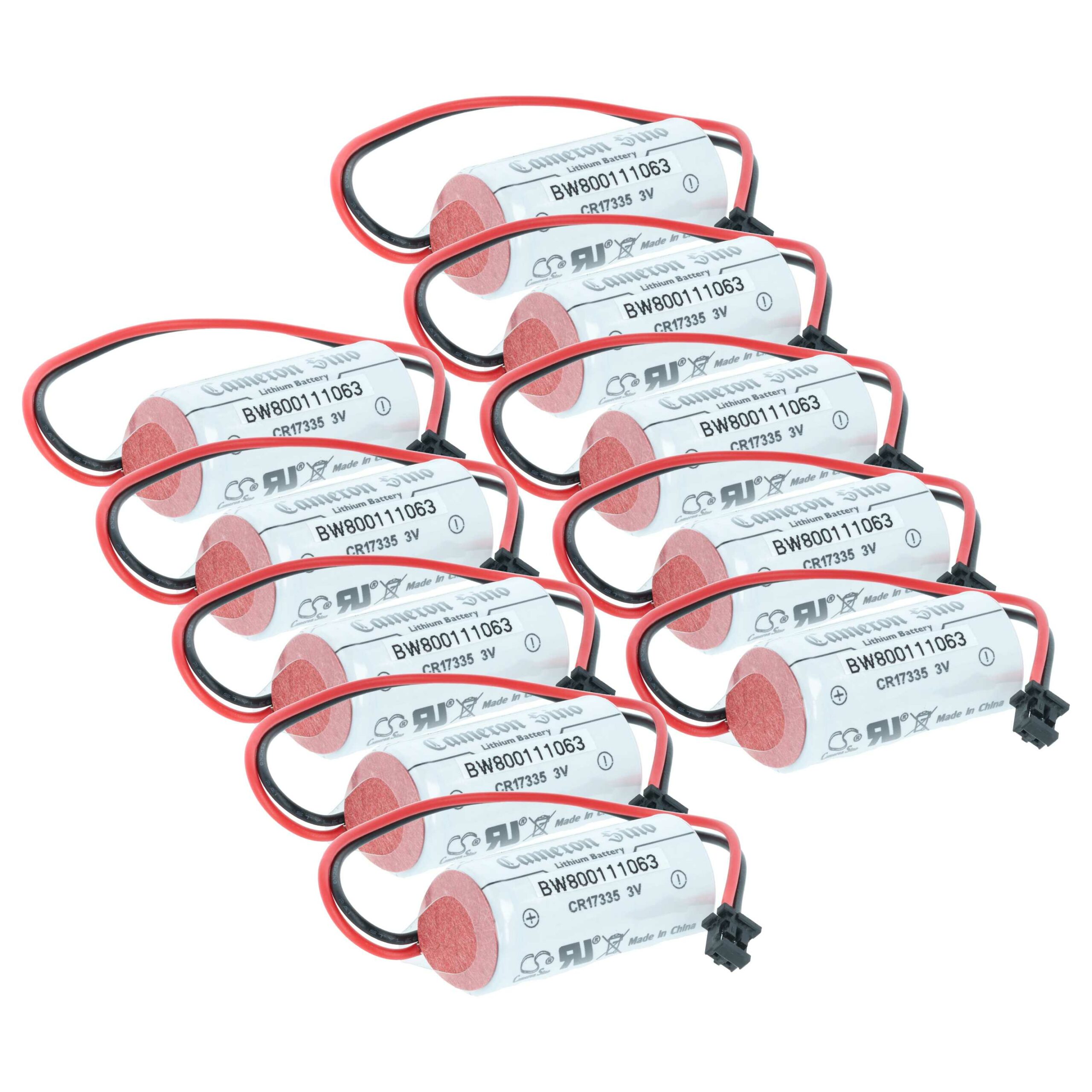 Pack de 10 baterias vhbw para controladores Mitsubishi Q6BAT, 1800 mAh, 3 V, Li-Ion