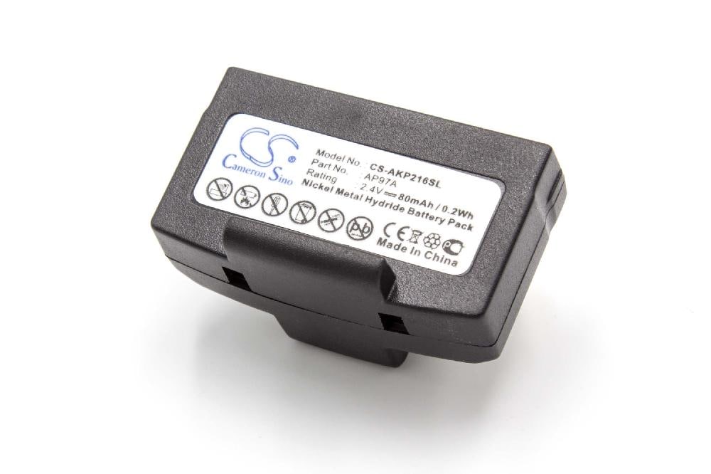 Bateria para Auscultadores Sem Fios vhbw substitui AKG AP97, AP11A, 80 mAh 2.4 V NiMH