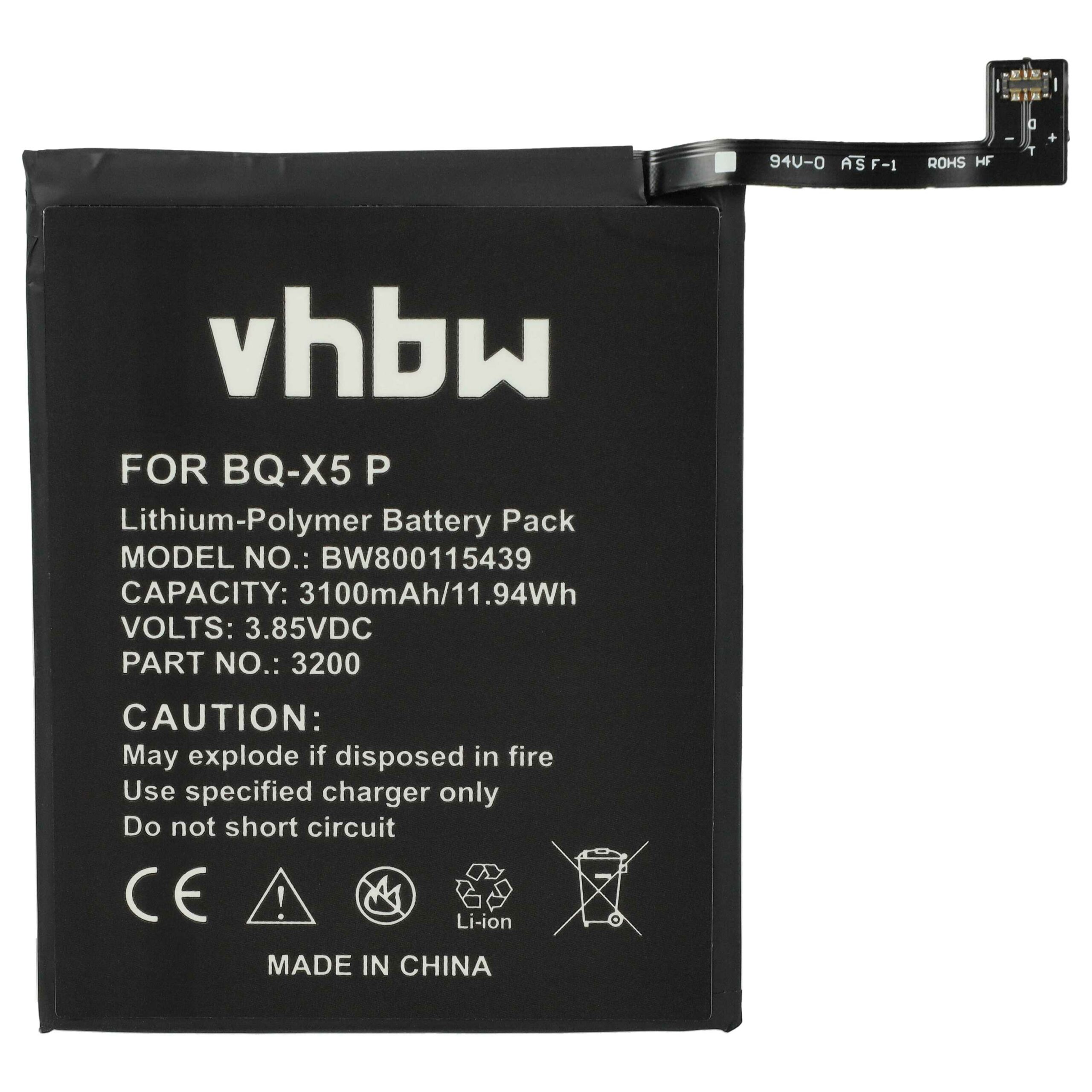 Bateria vhbw para Telemóvel BQ 3200 - 3100 mAh 3.85 V Li-Polimerador - Image 3