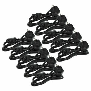 10x Cabo de Alimentação C5 Euro Plug para Aspirador Robô Vorwerk VR300 - 1.2 m