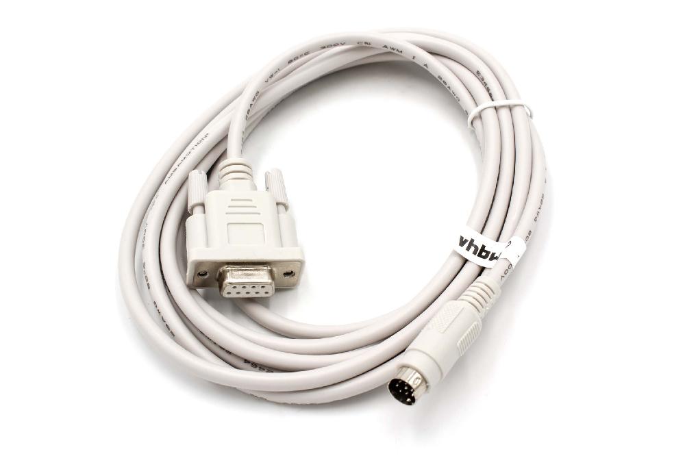 Cabo de Programação RS-232 vhbw para Delta DVP-Series - 190 cm, Cinzento