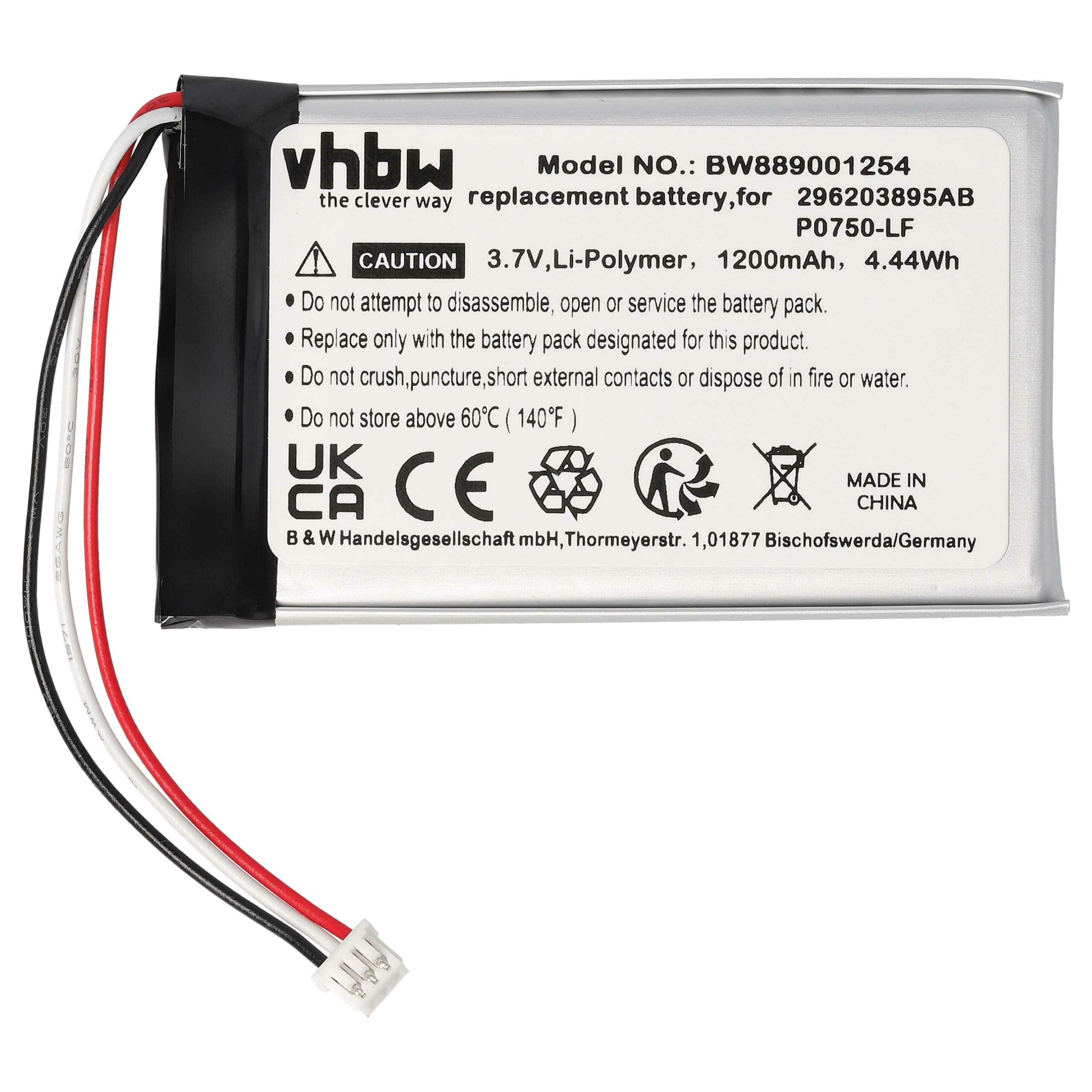 Pack 5 Baterias vhbw para Leitor de Cartões Ingenico Link 2500 - 1200 mAh 3.7 V Li-Polymer - Image 3