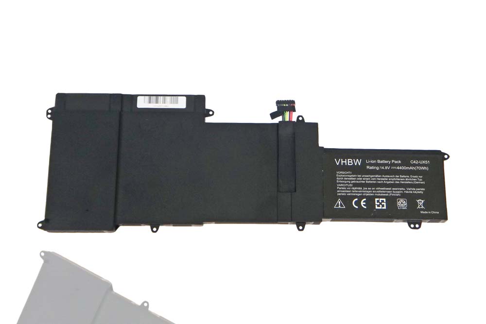 Bateria para Portátil vhbw substitui Asus C42-UX51 - 4750 mAh 14.8 V