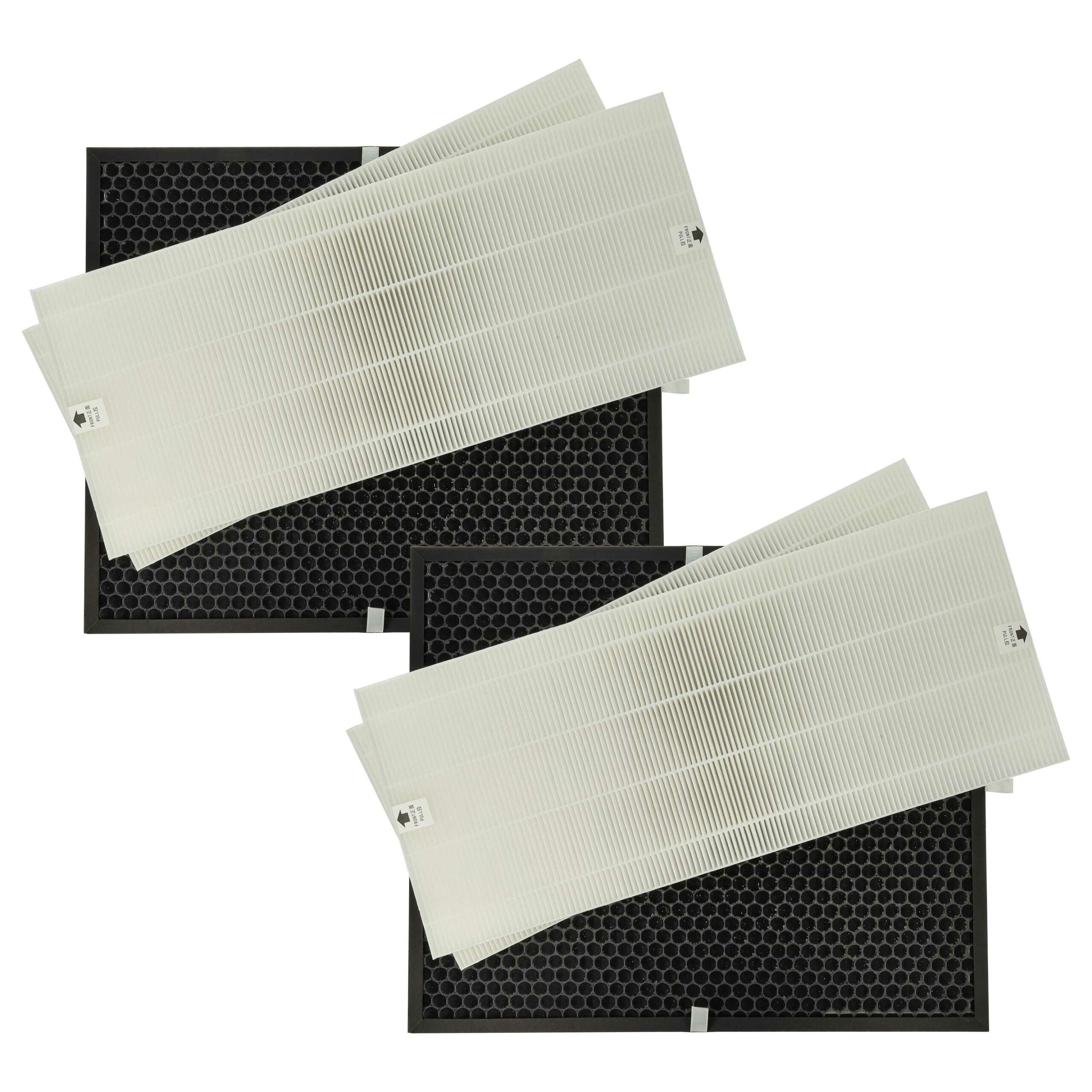 Conjunto de 4 Filtros vhbw para Purificador de Ar Winix 114290, 524540 - Filtro HEPA e Carvão Ativado