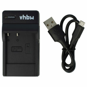 Carregador USB-C vhbw com Cabo para Bateria de Máquina Fotográfica Casio BC-31L, BC-30L