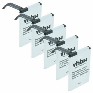 Conjunto de 5 Baterias vhbw para Leitor de Código de Barras Zebra TC20, TC25 - 3000 mAh 3.85 V