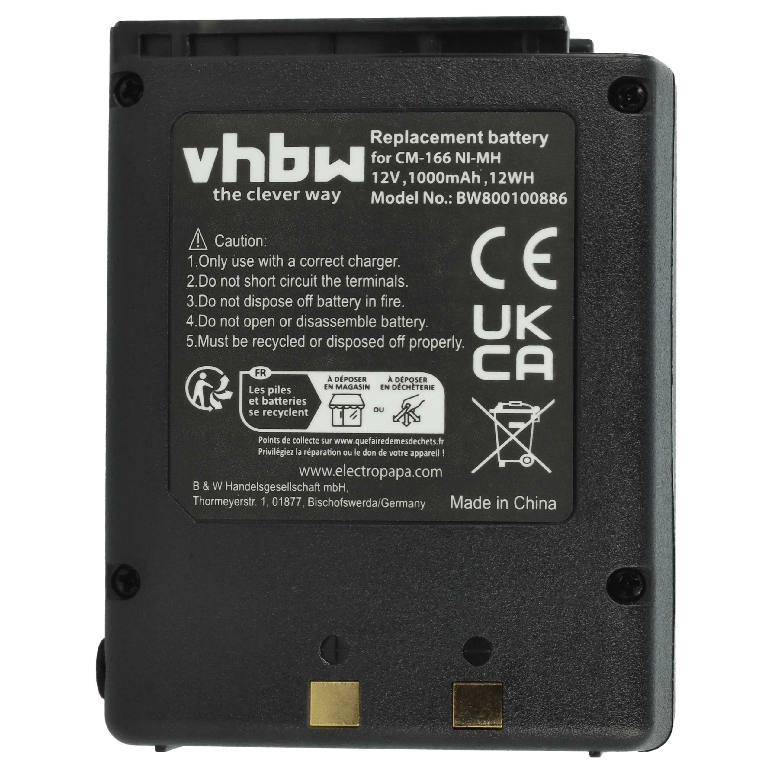 Pack de 5 Baterias vhbw para Rádio Icom BP-166, CM-166 - 1000 mAh 12 V NiMH - Image 4