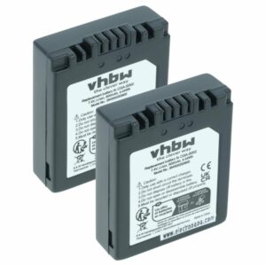 2x Baterias vhbw para Panasonic Lumix DMC-FZ10, DMC-FZ15, DMC-FZ20, DMC-FZ5 - 550mAh, 7.2V, Li-Ion