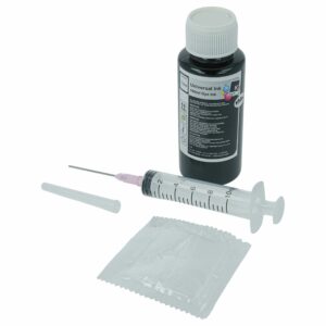 Tinta de enchimento vhbw Preta 100 ml para Epson, Brother, HP, Canon