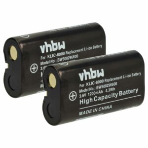 2x Bateria vhbw para Kodak Klic-8000 / Ricoh DB-50 - 1200mAh, 3.6V