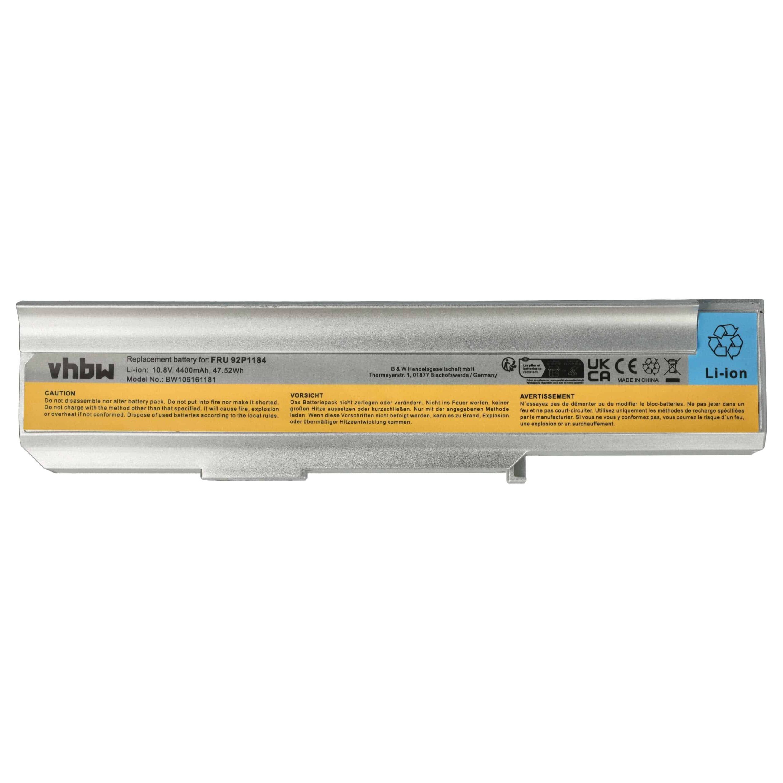 Bateria vhbw para portátil Lenovo 3000 C200 N100 N200 - 4400 mAh 10.8 V - Image 3