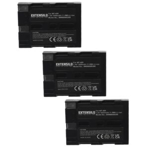 3x Bateria EXTENSILO Substitui Minolta NP-400 1600mAh, 7.4V, Li-Ion