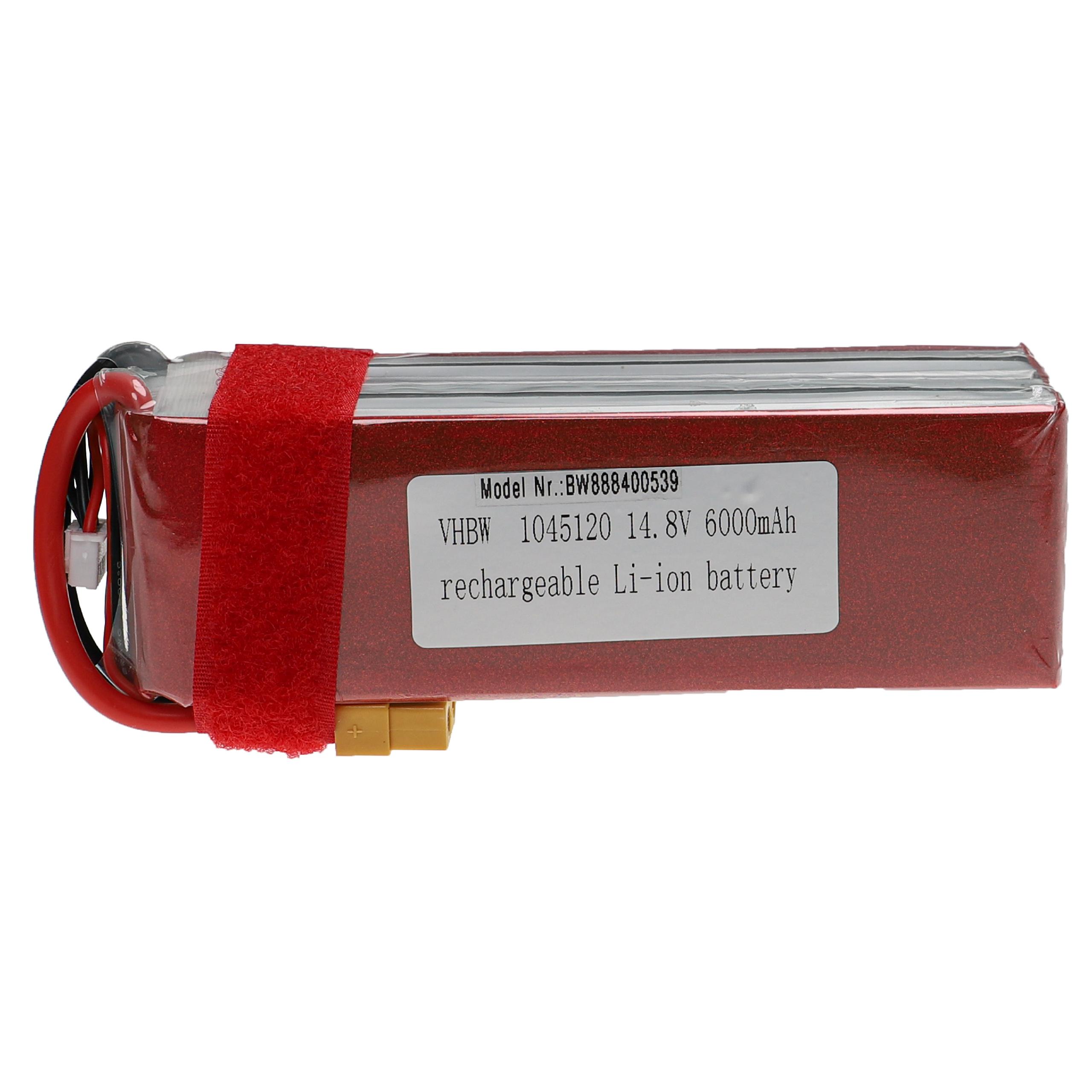 Bateria vhbw para Modelos e Drones - 6000 mAh 14.8 V Li-Polímero, XT60