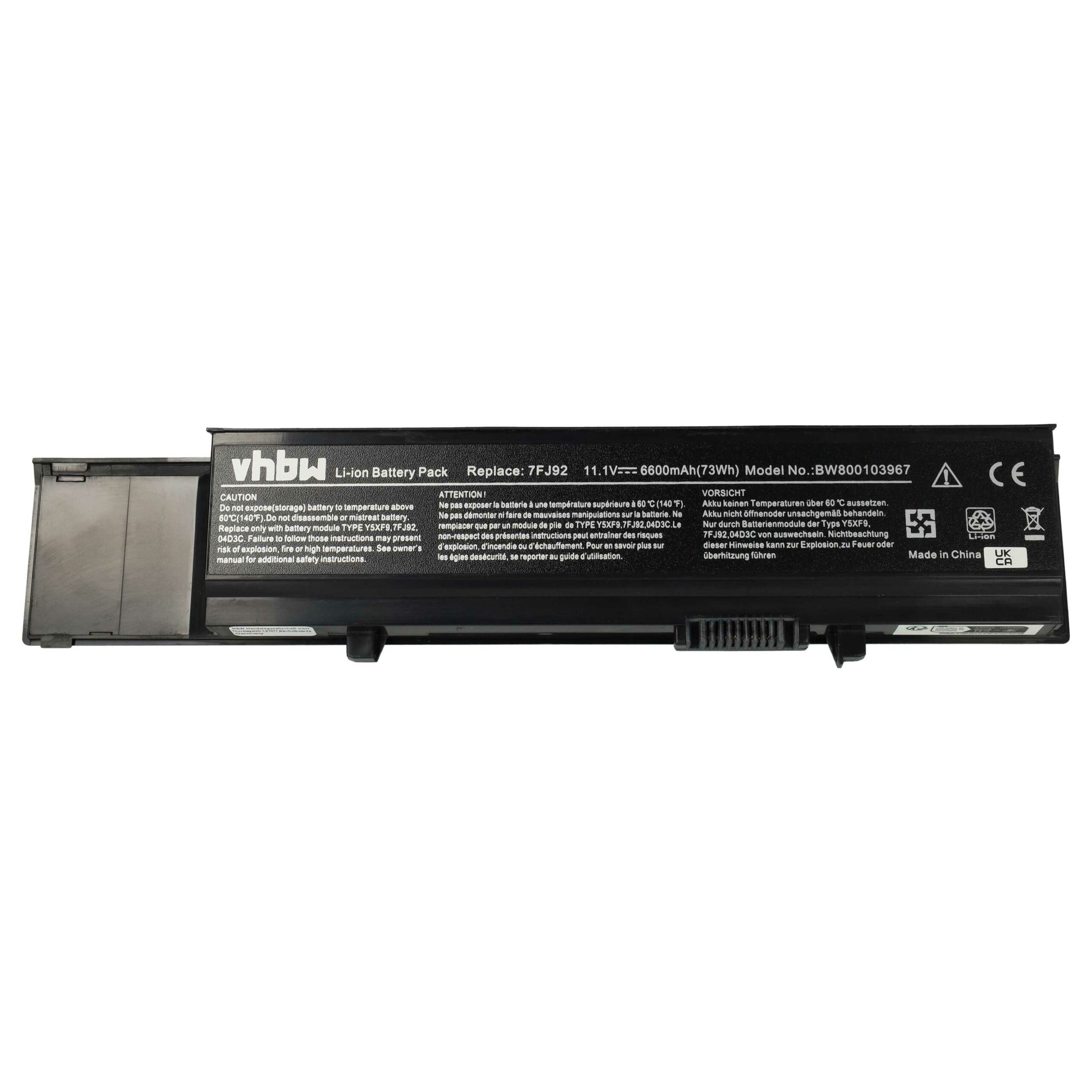 Bateria vhbw para portáteis Dell Vostro 3400, 3500, 3700 - 6600 mAh 11.1 V - Image 3
