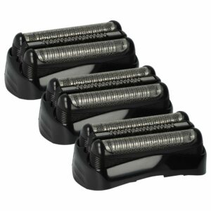3x Cabeças de Corte vhbw para Máquina de Barbear Braun 21S, 21B, Preto