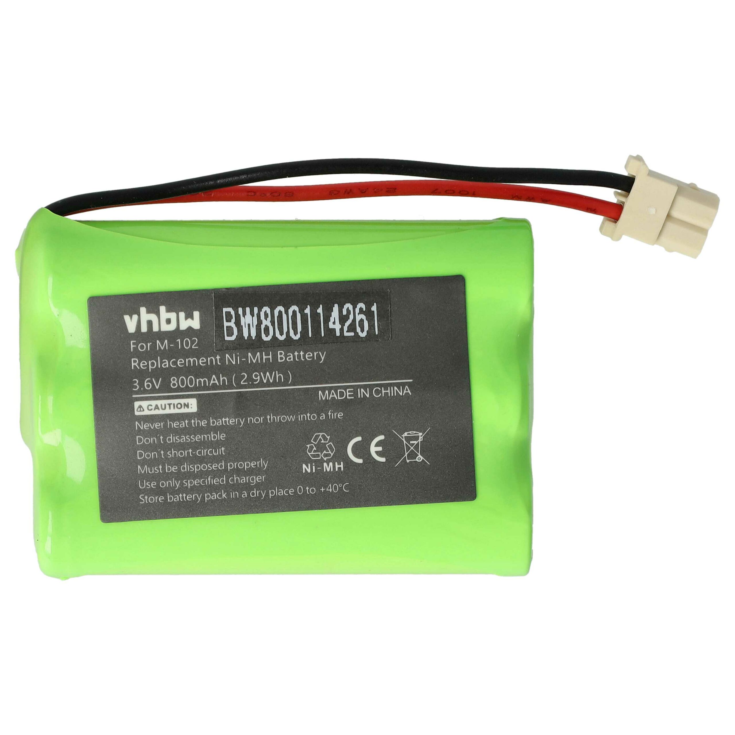 Bateria vhbw para telefone fixo Maxuss M102 - 800 mAh 3.6 V NiMH - Image 3