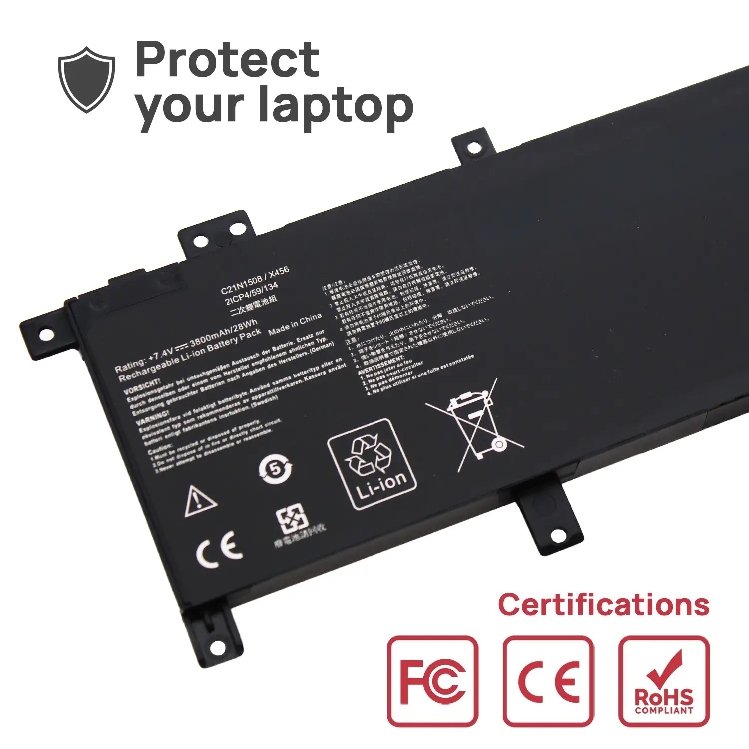 Bateria para Portátil ASUS VivoBook X456 A456 R457 F456 K456 Series | C21N1508 C21PQ9H | 7.4V 28Wh Li-Ion - Image 5