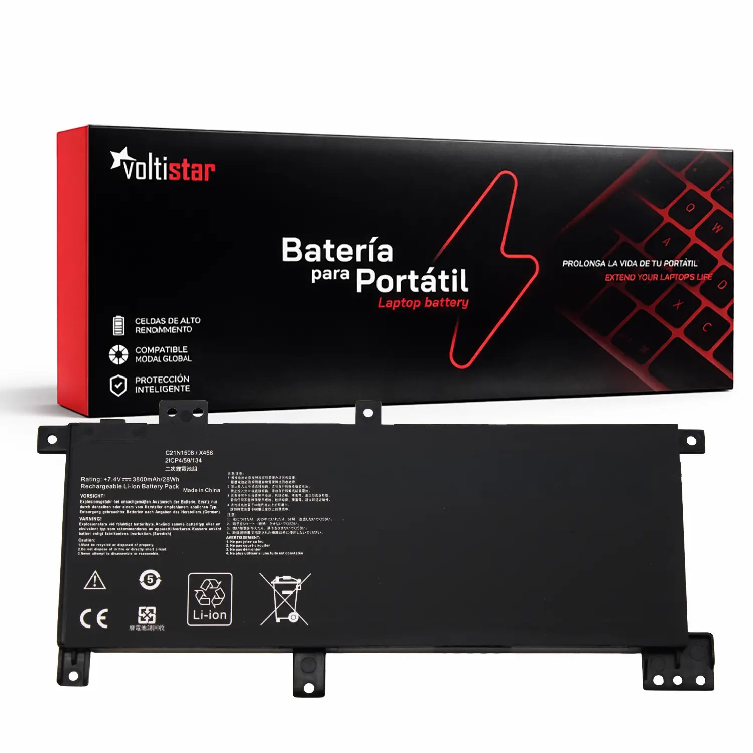 Bateria para Portátil ASUS VivoBook X456 A456 R457 F456 K456 Series | C21N1508 C21PQ9H | 7.4V 28Wh Li-Ion