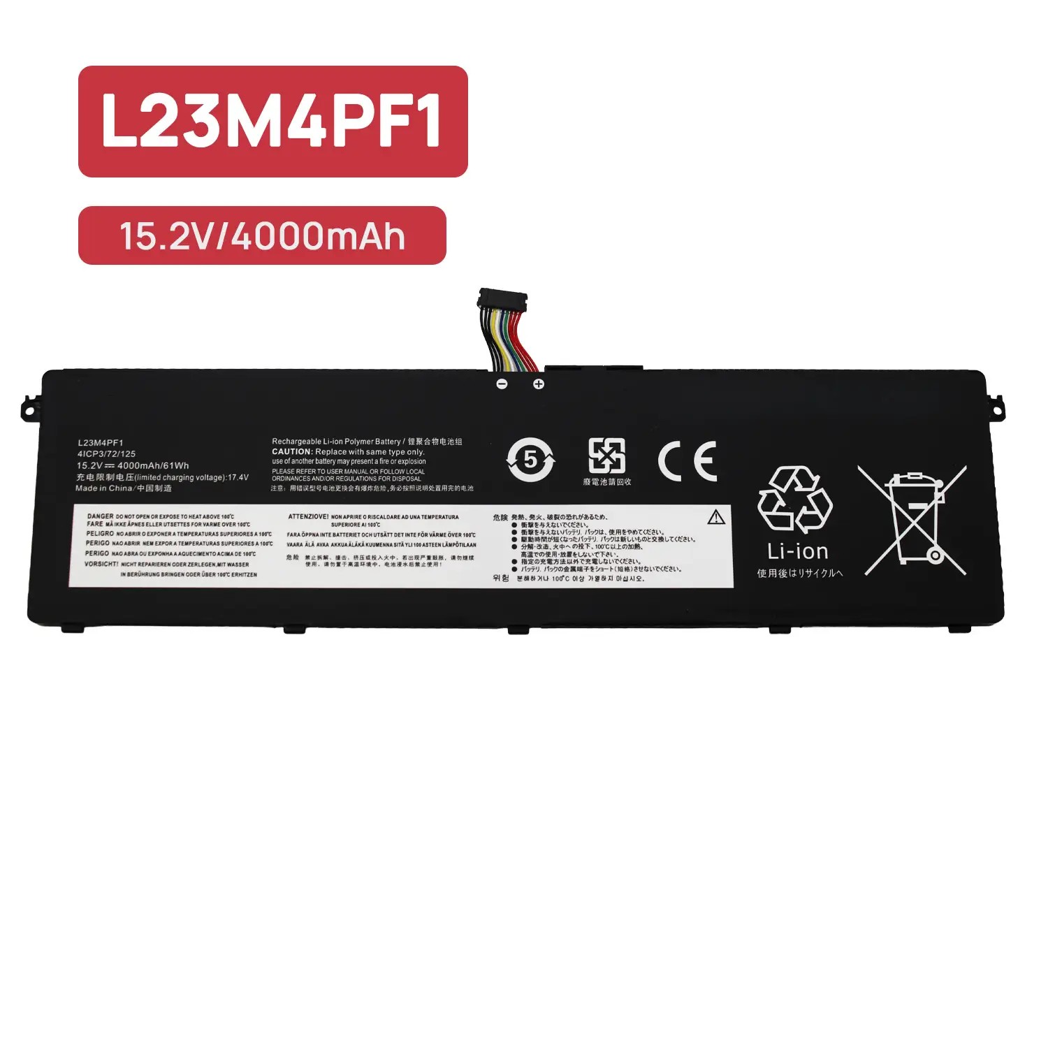 Bateria para Portátil Lenovo IdeaPad Pro 5 14AHP9, 16AHP9 e 16IMH9 | L23M4PF1 61Wh - Image 2
