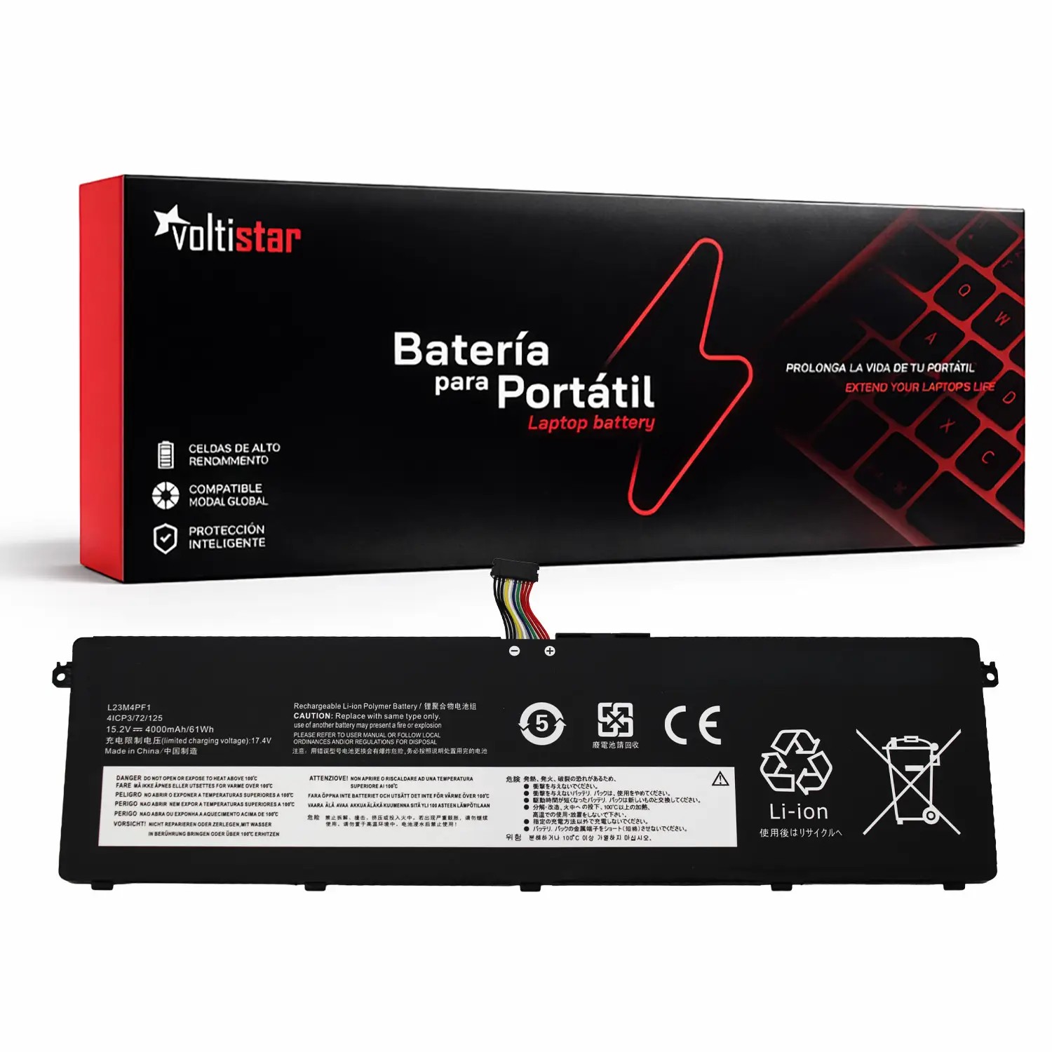 Bateria para Portátil Lenovo IdeaPad Pro 5 14AHP9, 16AHP9 e 16IMH9 | L23M4PF1 61Wh