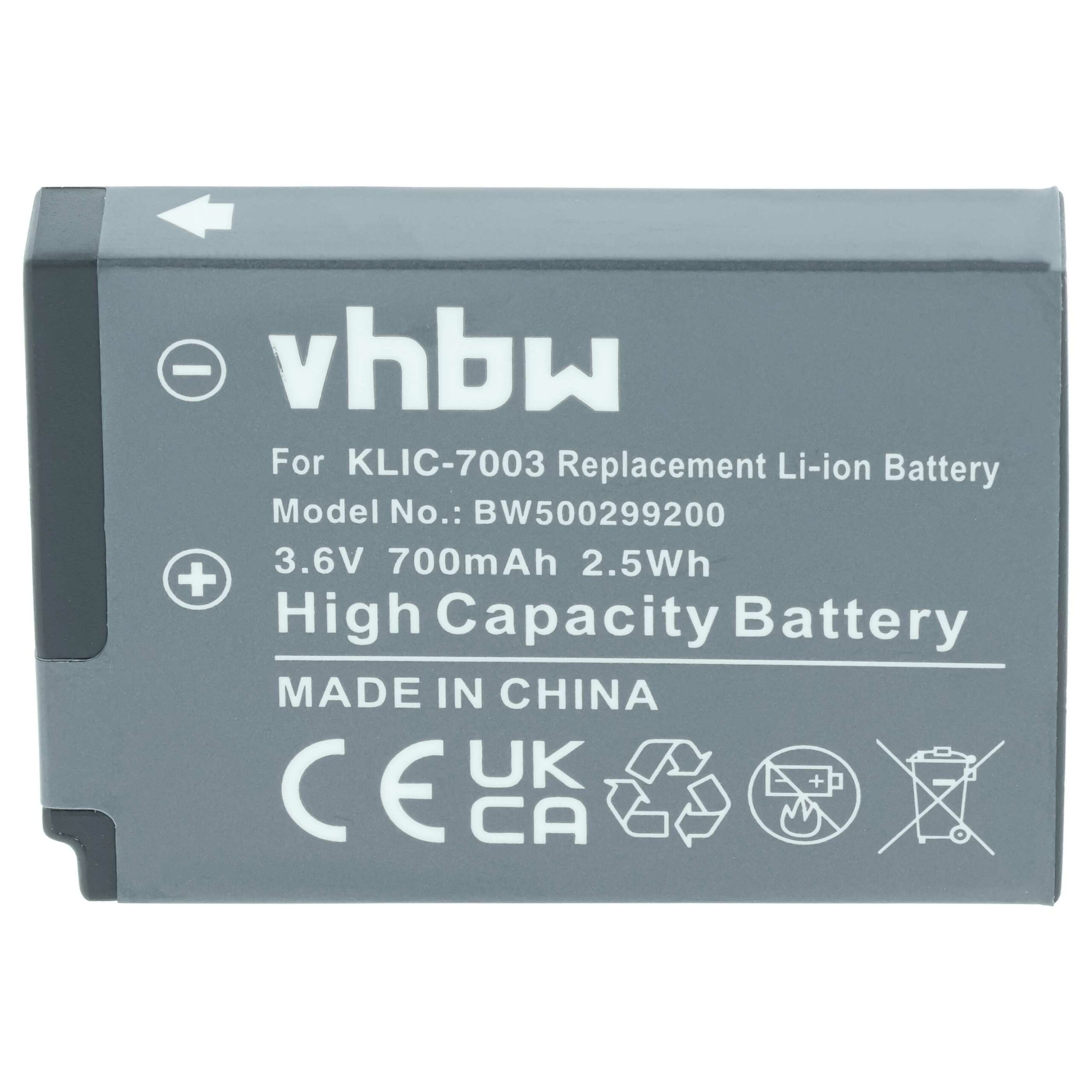 2x Bateria vhbw para Kodak Klic-7003 700mAh 3.6V Li-Ion - Image 3