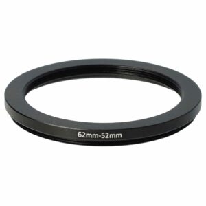 Anel Adaptador Step-Down vhbw de 62 mm para 52 mm para Lentes de Câmara