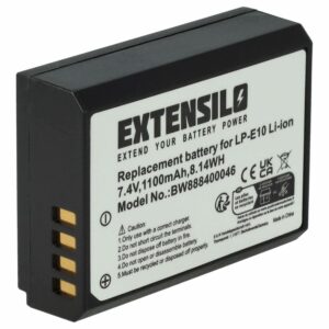 Bateria EXTENSILO para Canon LP-E10 - 1100mAh, 7.4V, Li-Ion