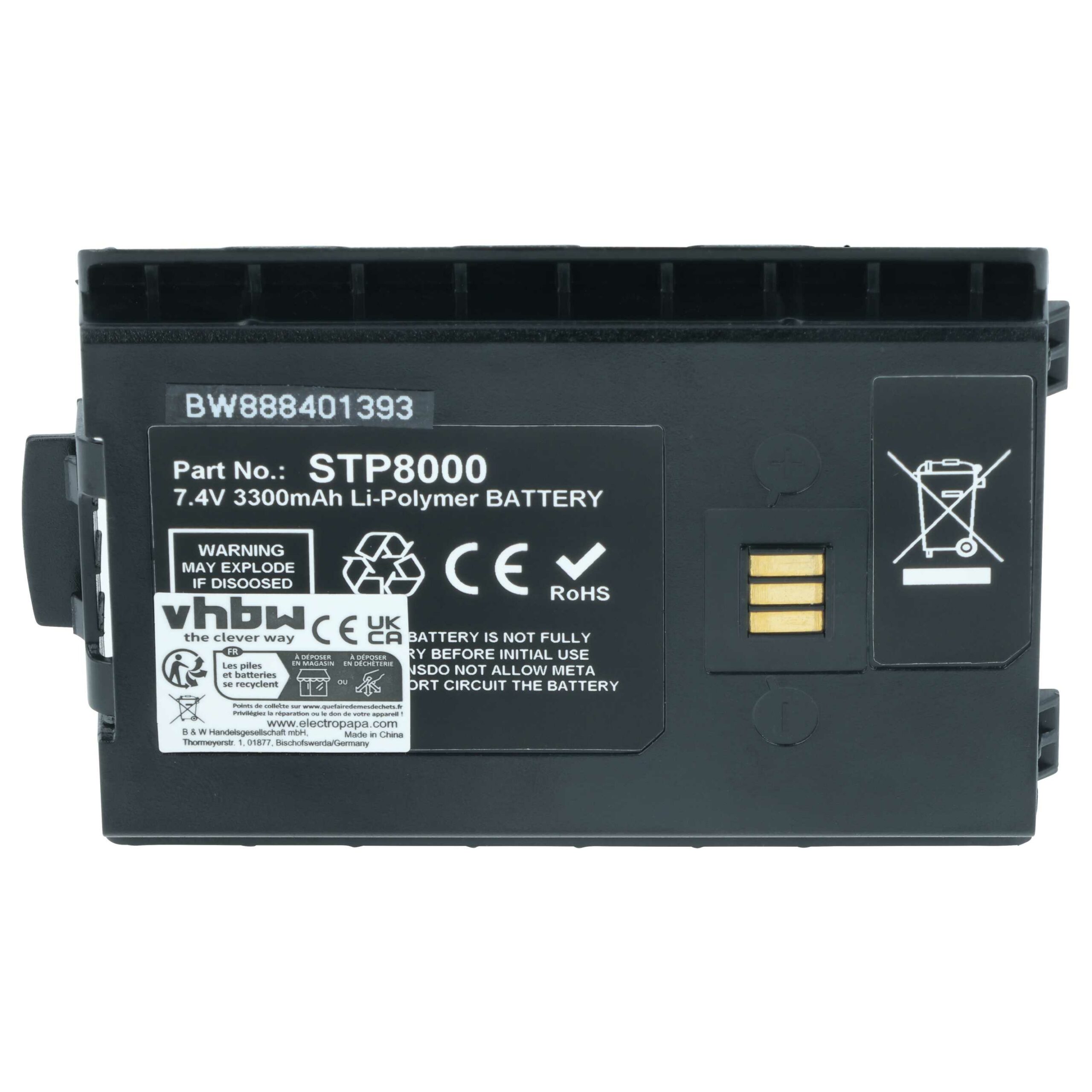 Bateria vhbw para Rádio Sepura 3300 mAh 7.4 V Li-Ion (2 Unidades) - Image 3